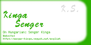 kinga senger business card